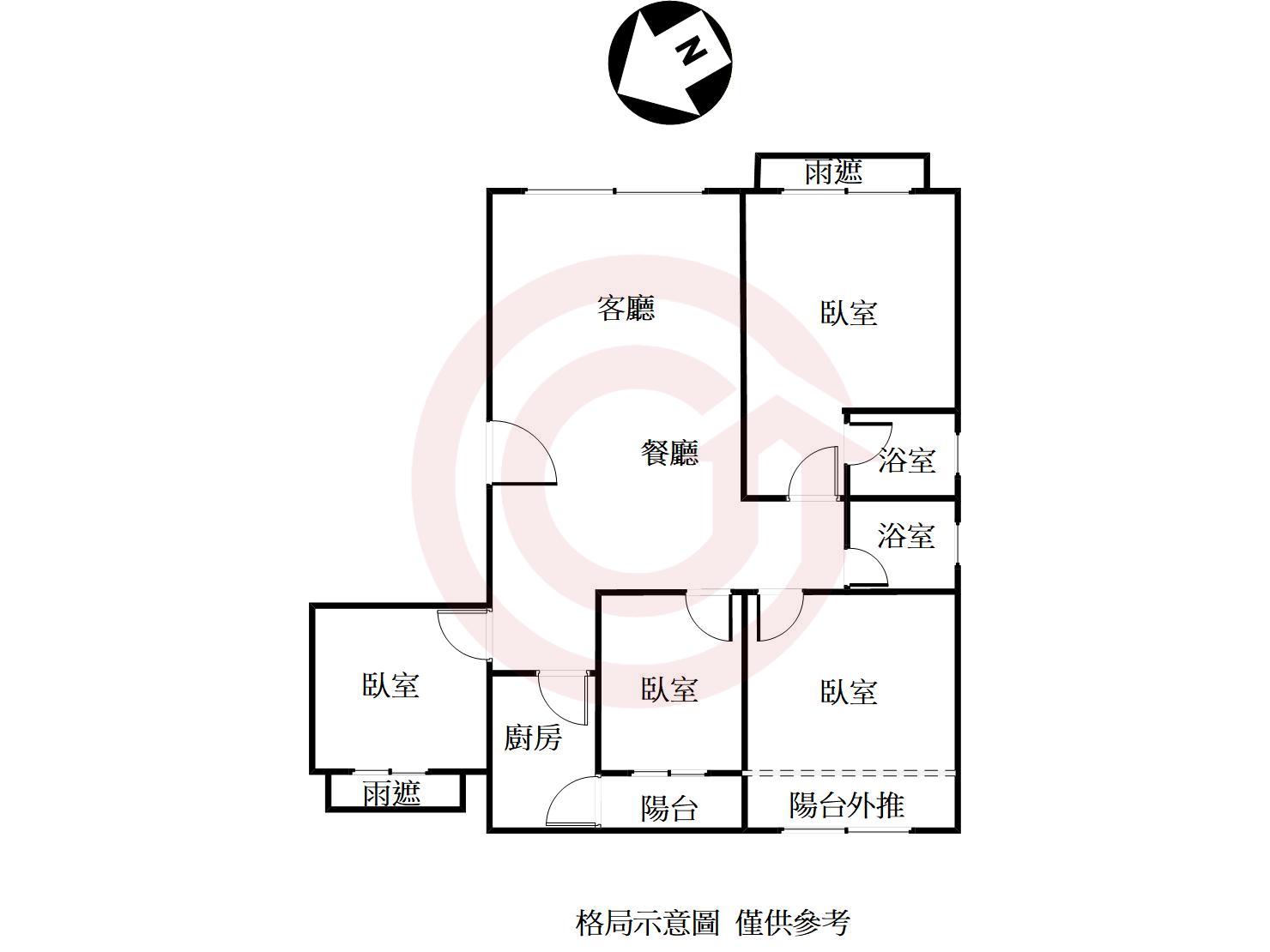 真情景觀四房車格局圖